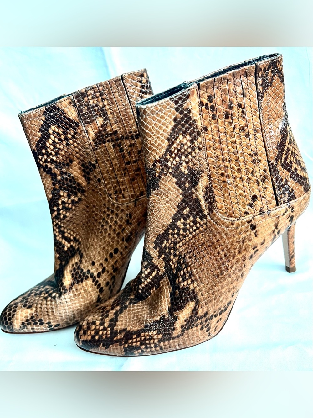 Zara Basic Snake Print Pointed Toe Stiletto Ankle Boots Size 41